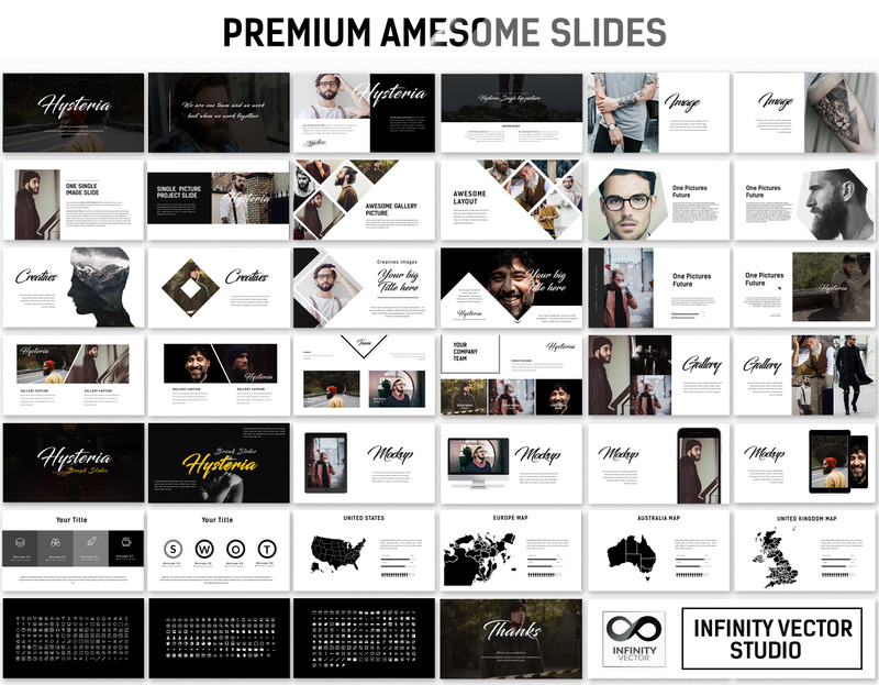 Hysteria Creative Presentation PowerPoint Template - Features Image 1