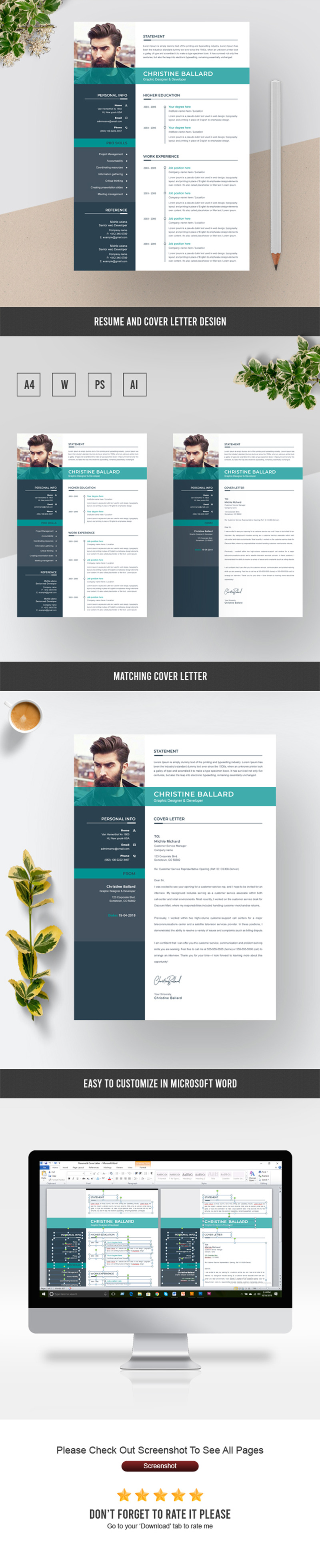 Christine Resume Template - Features Image 1