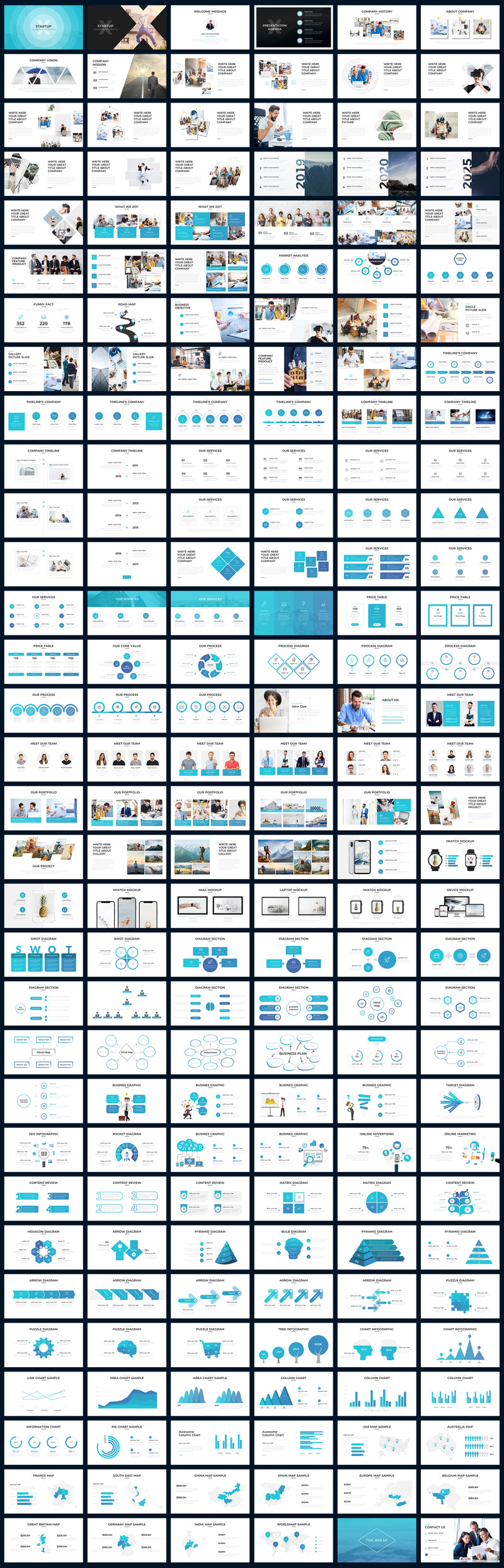 Startup - CLean Business PowerPoint template - Features Image 1