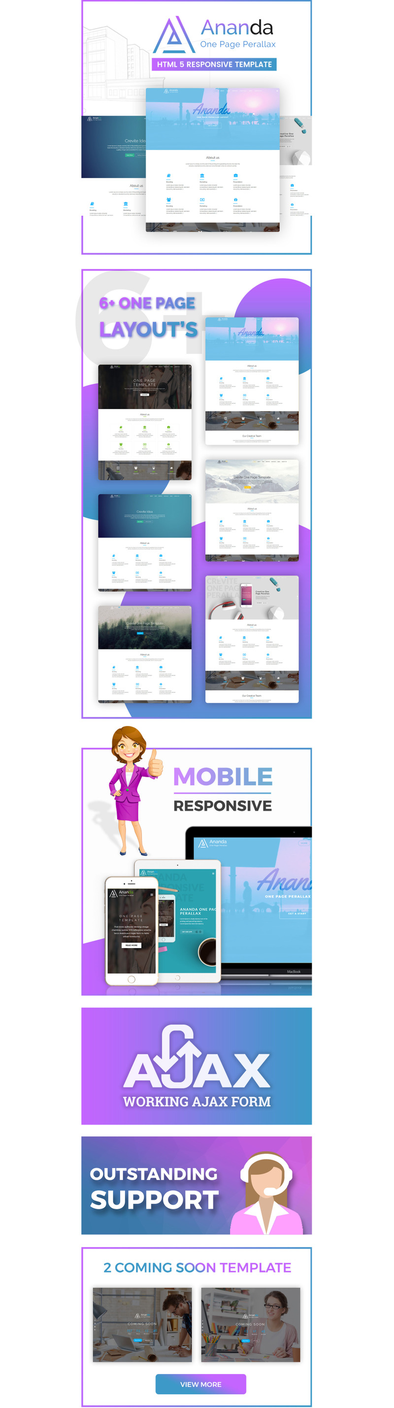 Ananda - One Page Parallax Website Template - Features Image 1