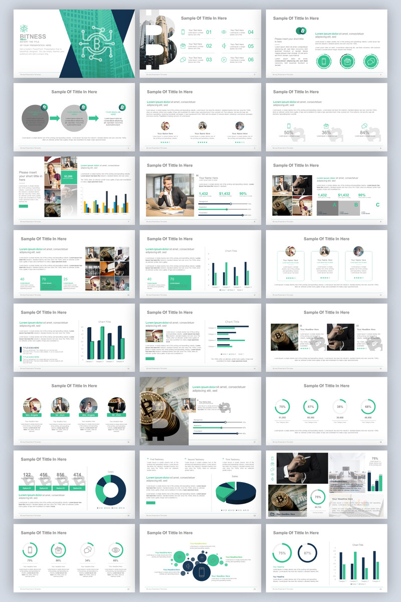 Bitness PowerPoint template #82455 - TemplateMonster