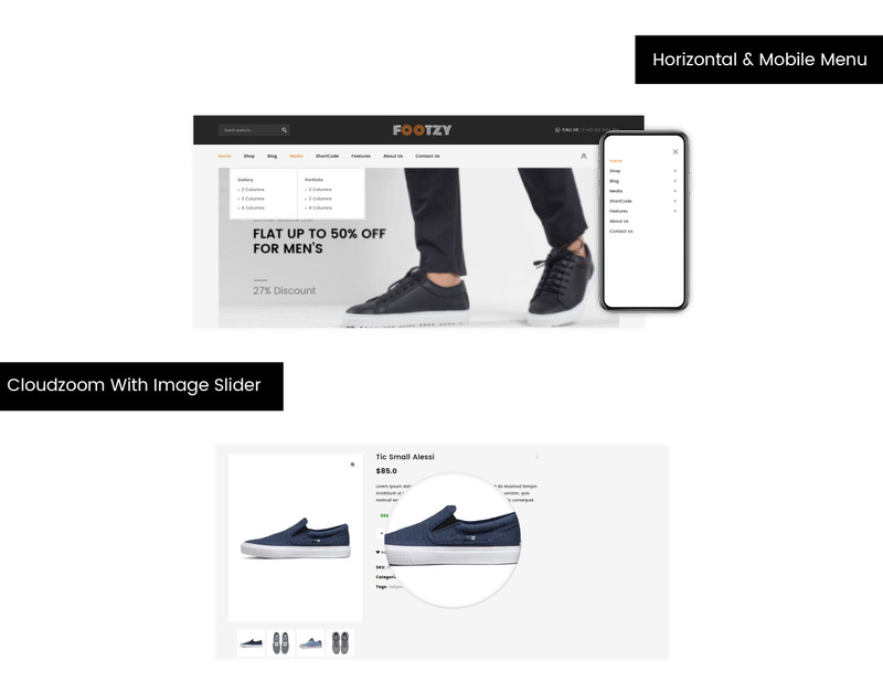 Footzy - obchod s obuví WooCommerce Theme - Obrázek funkce 2