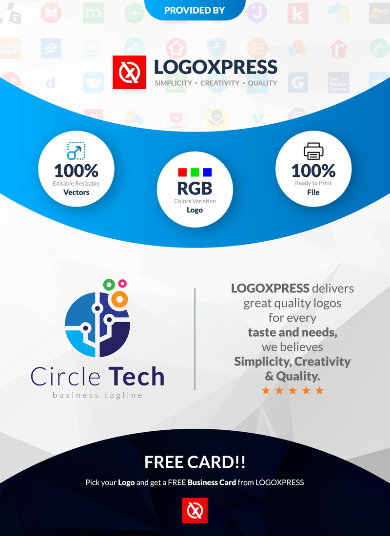 Diseño de logotipo de tecnología digital con círculo colorido - Características Imagen 1