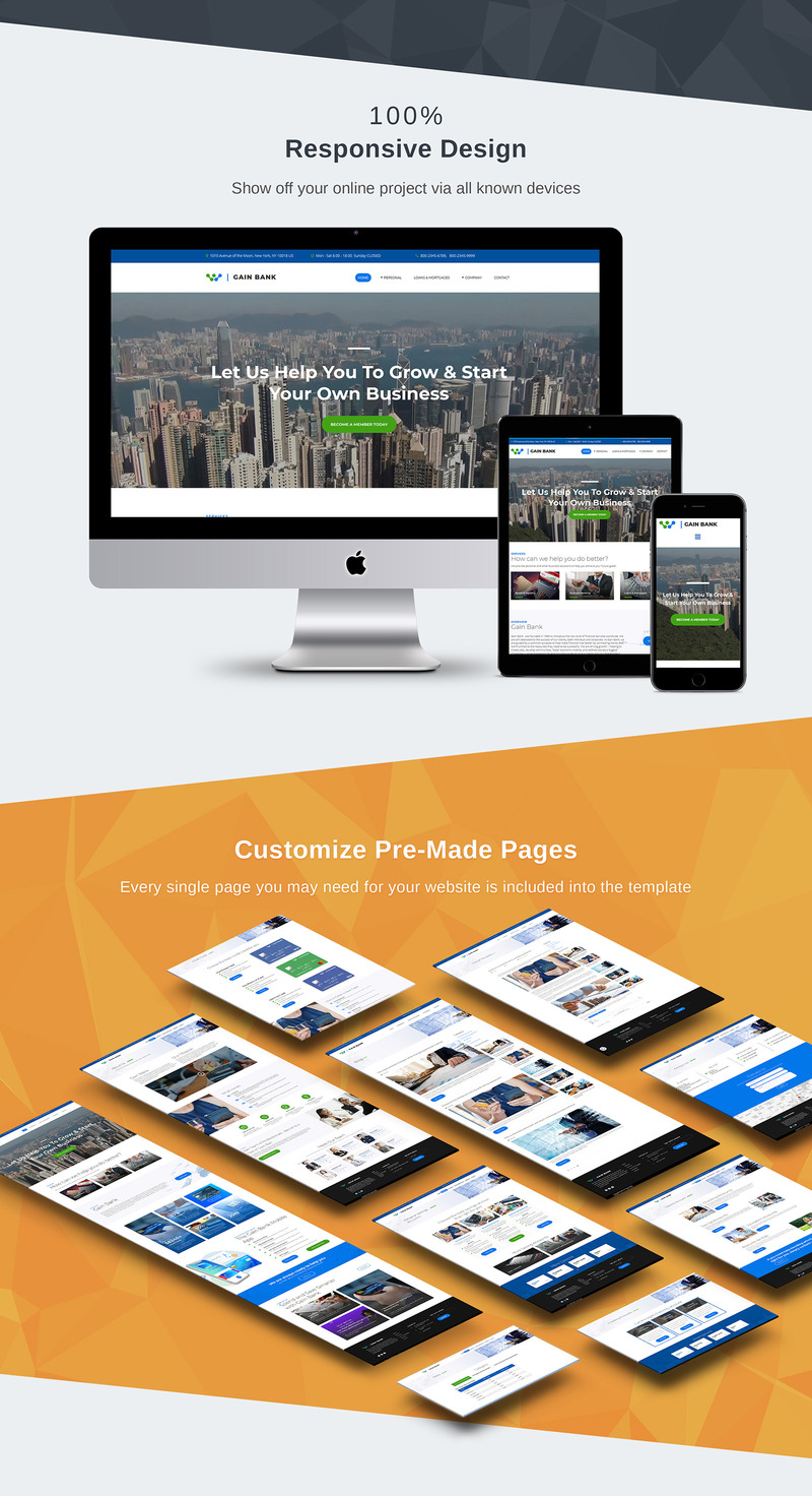 Modello Moto CMS 3 Responsive #83945 Gain - Best Bank - Immagine Caratteristiche 3