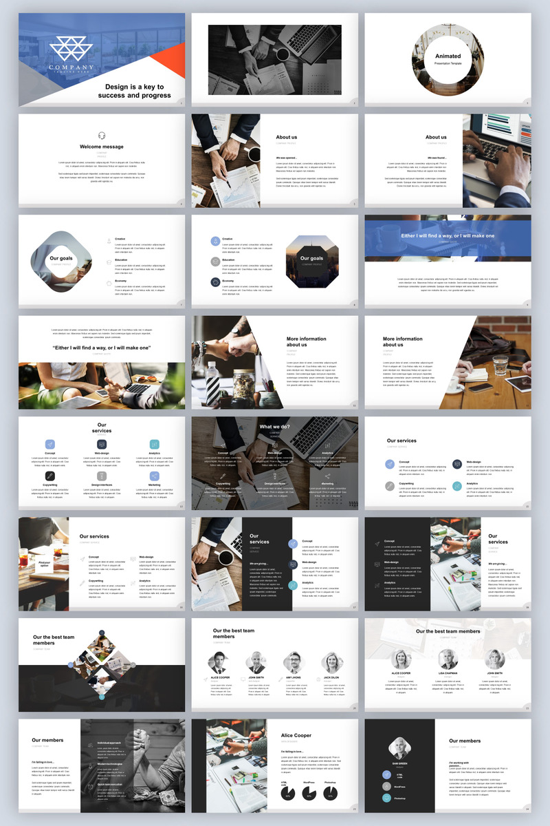 Animated PowerPoint template #84341 - TemplateMonster