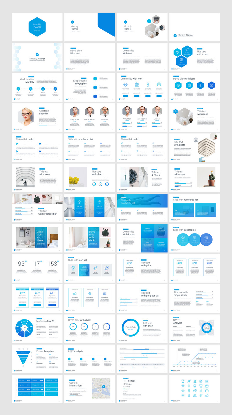 Monthly Planner PowerPoint template #66054 - TemplateMonster