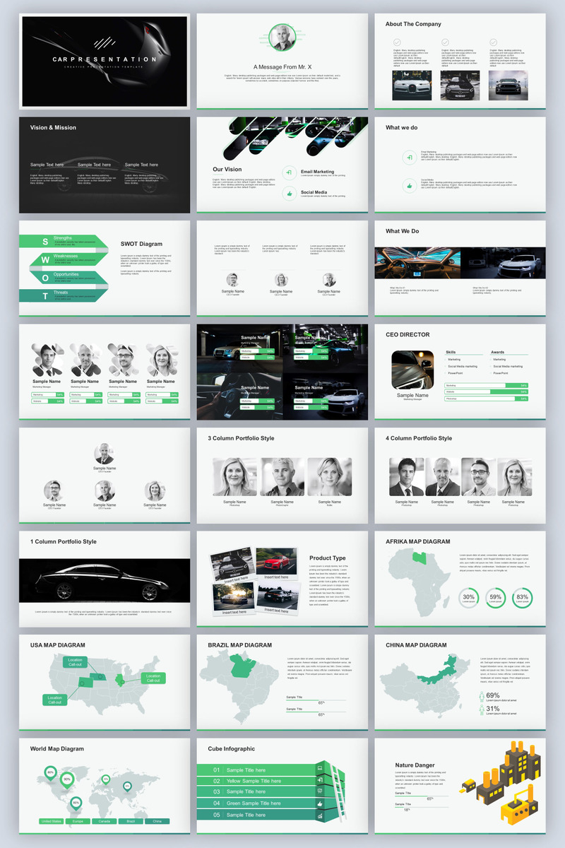 2019 bil PowerPoint-mall - Features Image 1