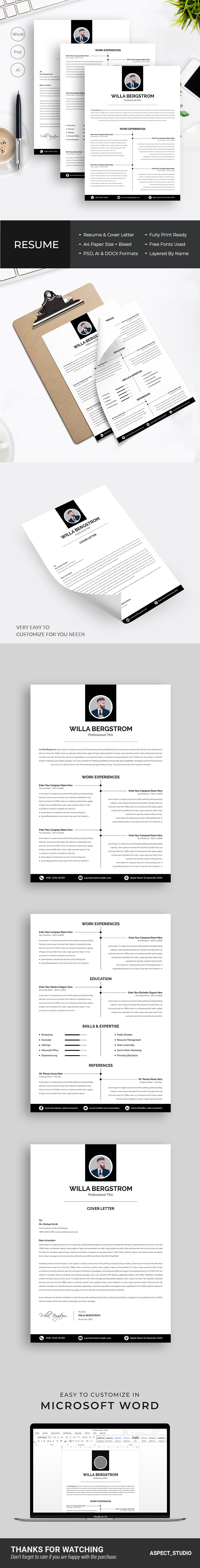 Willa Bergstrom Resume Template - Features Image 1