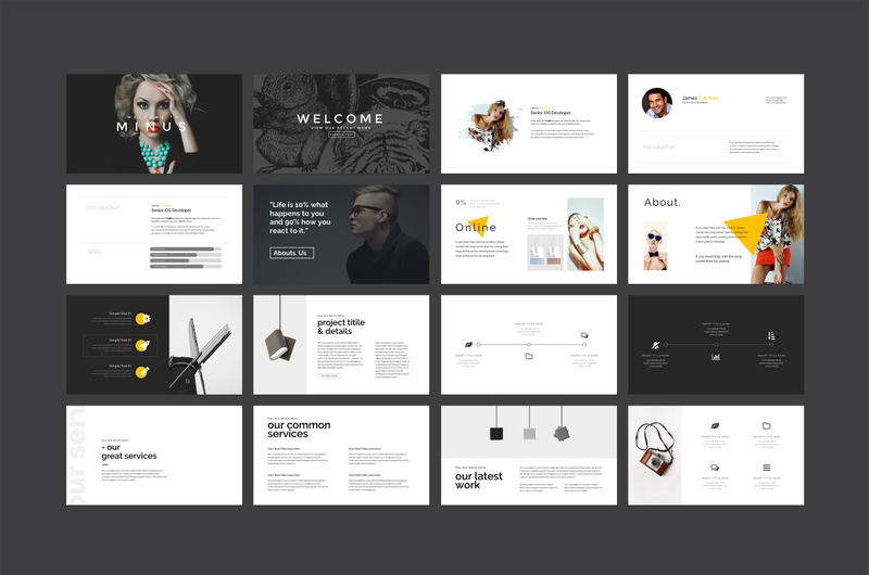 Minus Minimal PowerPoint template - Features Image 1