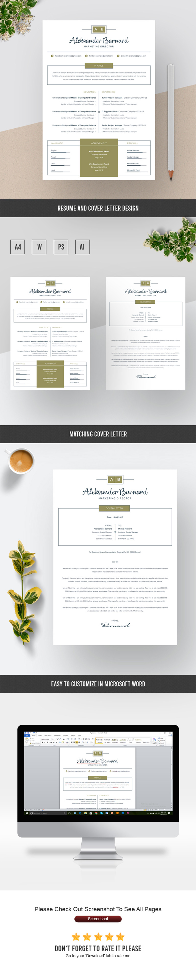 Clean & Creative Resume Template #71491 - TemplateMonster