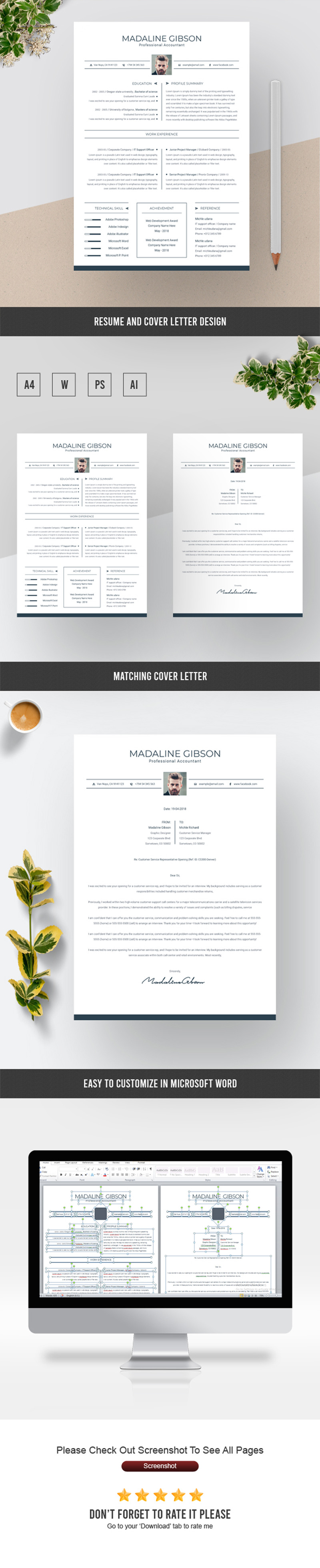 Modello di curriculum Gibson - Caratteristiche Immagine 1