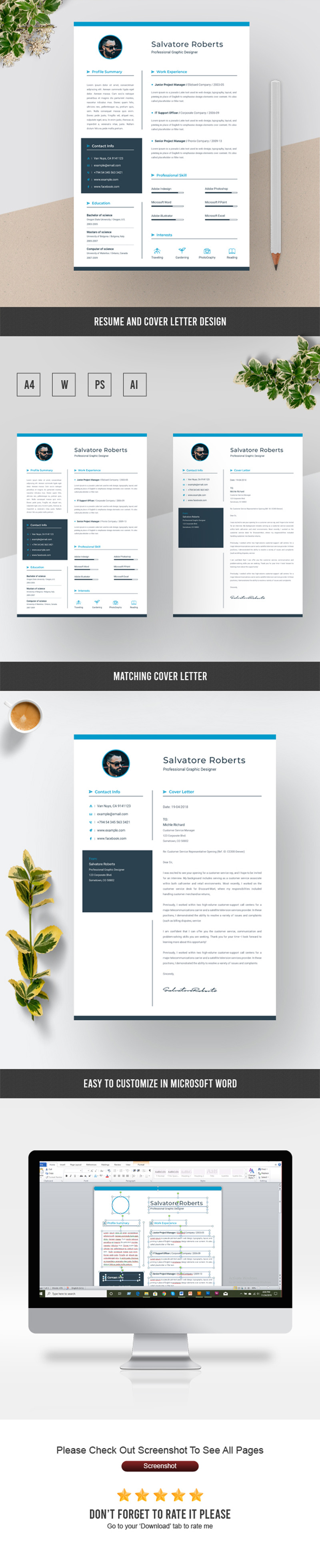 Робертс шаблон резюме - Features Image 1