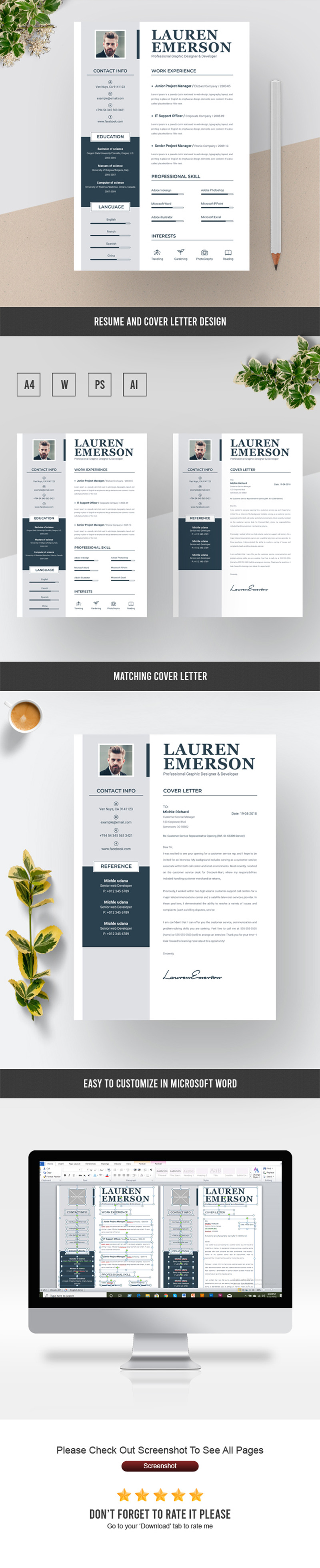 Lauren Resume Template - Features Image 1