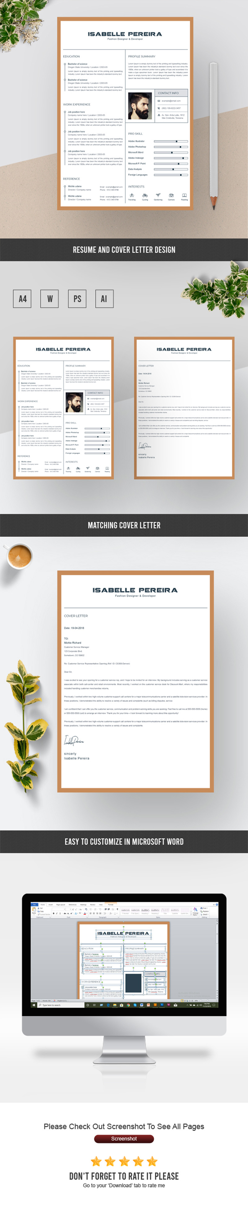 Isalbelle Resume Template - Features Image 1