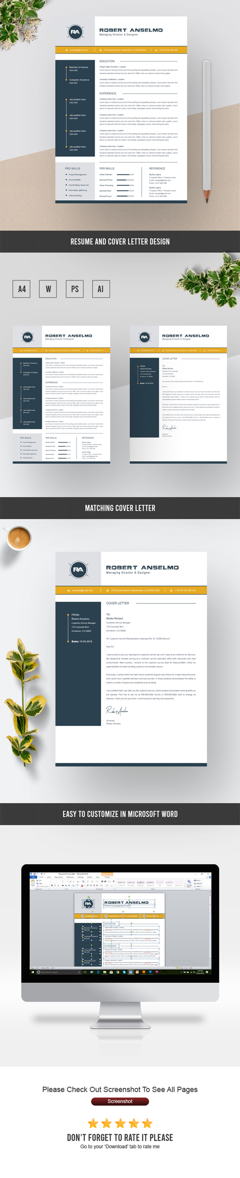 Robert Anselmo Resume Template - Features Image 1