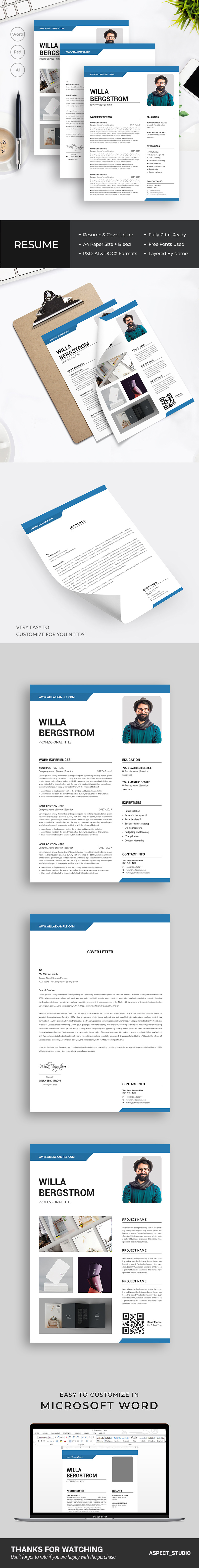 Willa Bergstrom Resume Template - Features Image 1