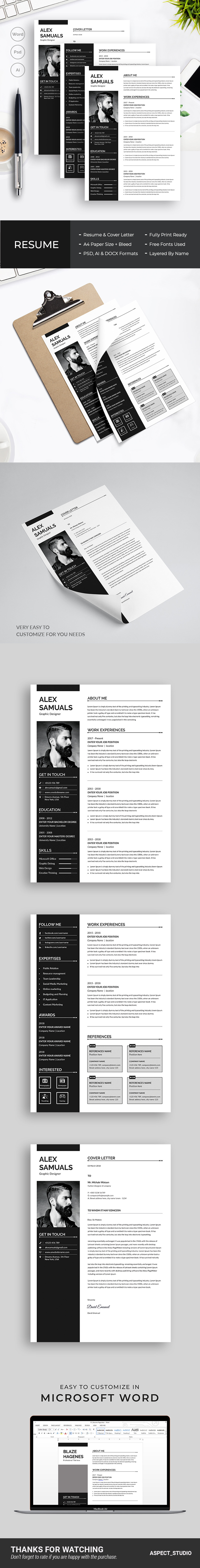 Alex Samuals Resume Template - Features Image 1