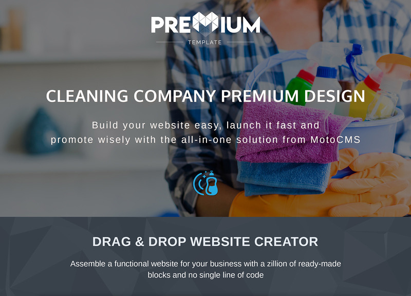 Reszponzív Purge - Cleaning Company Moto CMS 3 sablon 86631 - Képpel 1