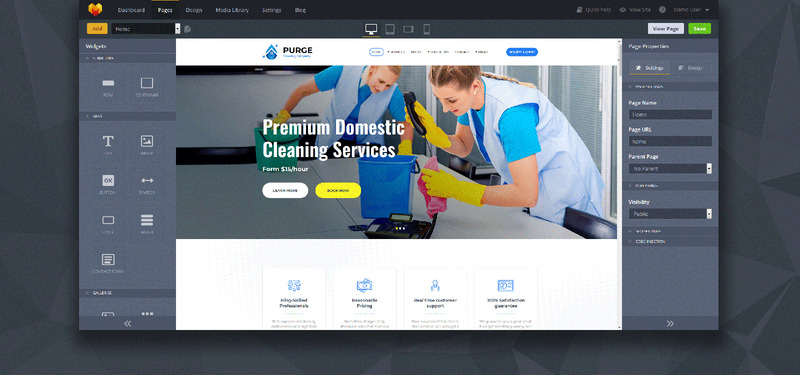 Reszponzív Purge - Cleaning Company Moto CMS 3 sablon 86631 - Képpel 2
