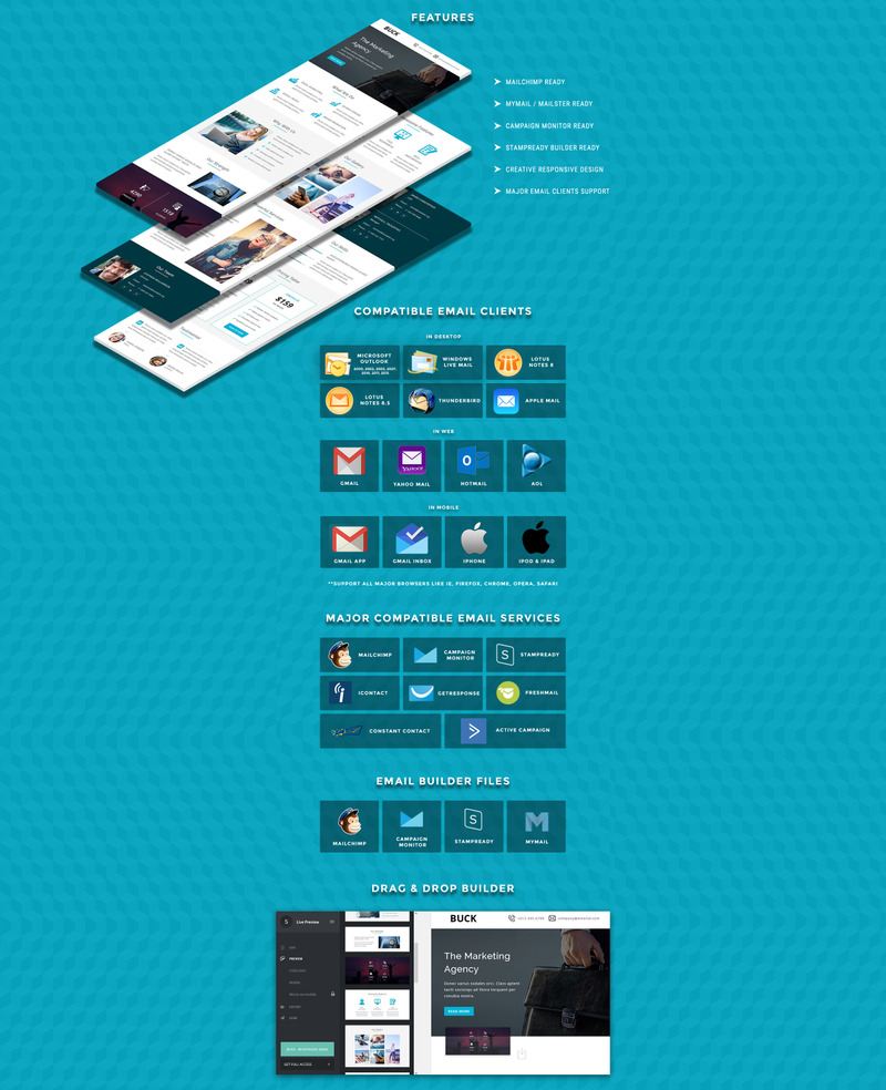 BUCK - Responsive Email Template Newsletter Template - Features Image 1