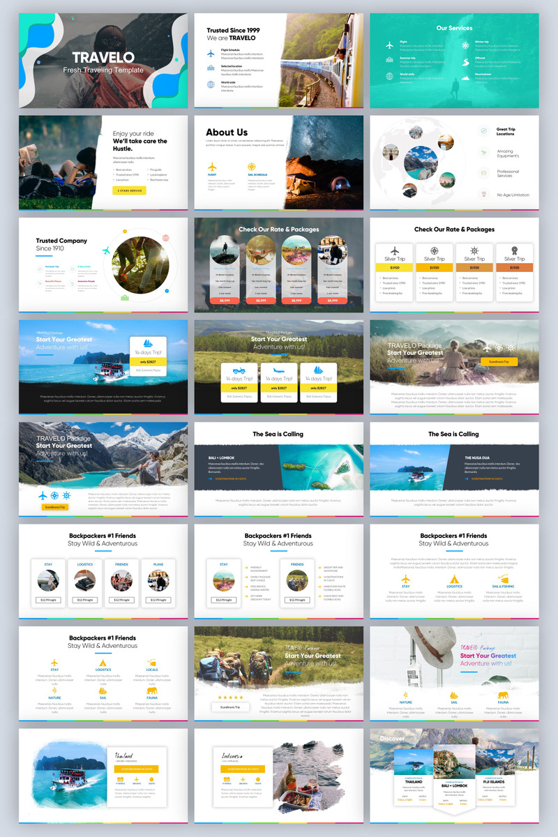 Шаблон PowerPoint Travelo Fresh (Путешествие) - Features Image 1