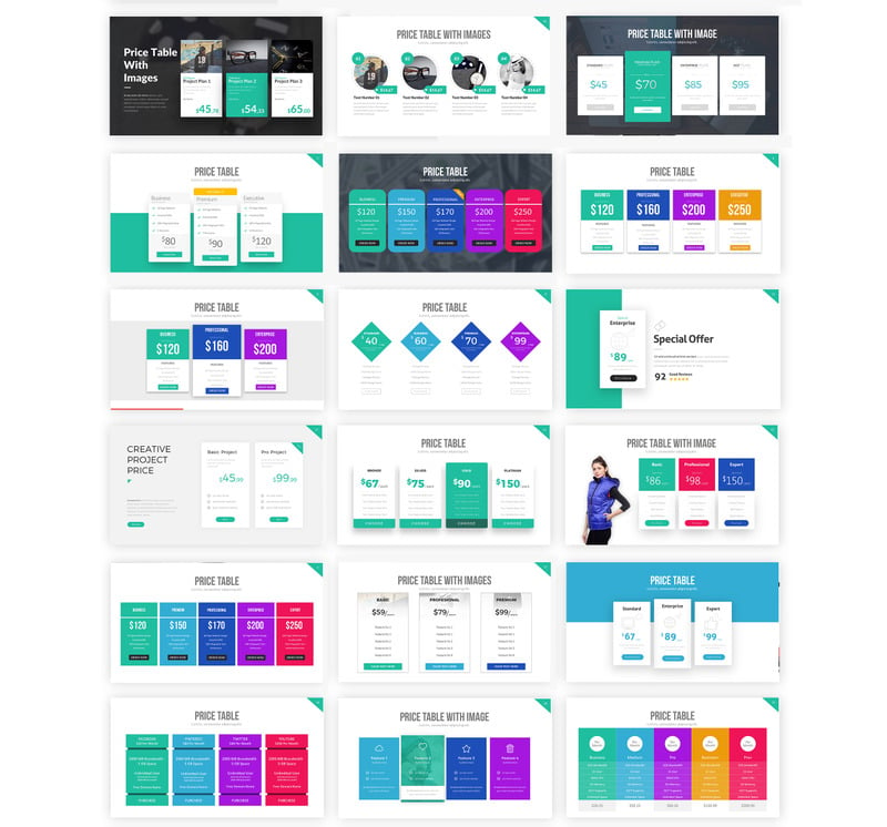 Price Table V2 - PowerPoint template - TemplateMonster