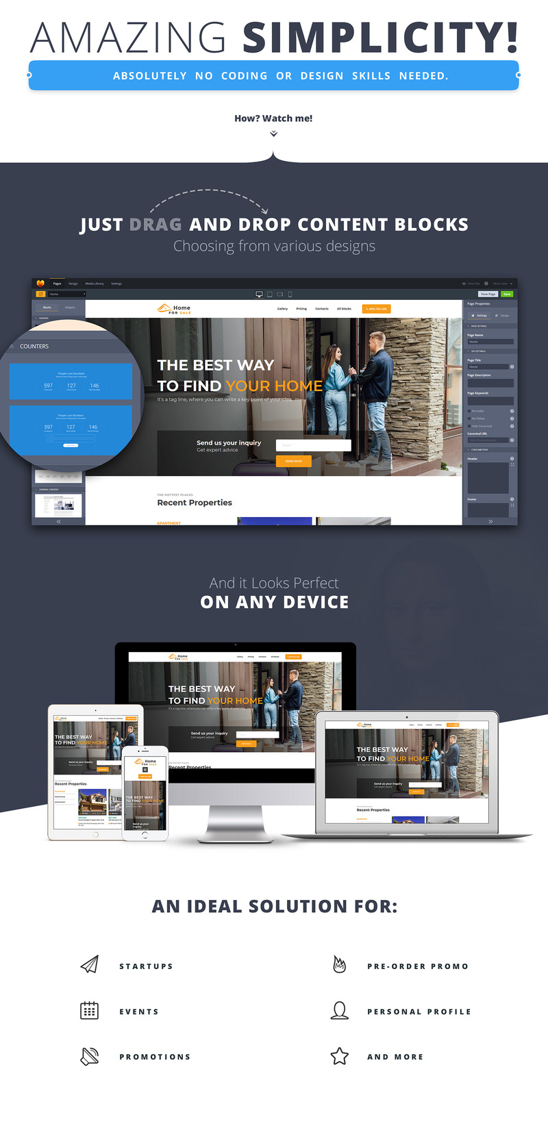 Home for Sale Landing Page Template - Features Image 1