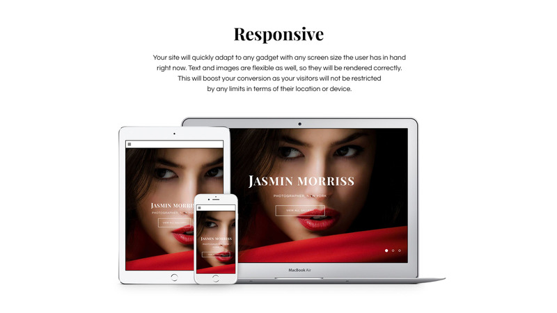 Photographer Portfolio Responsive Website Template - Features Image 5