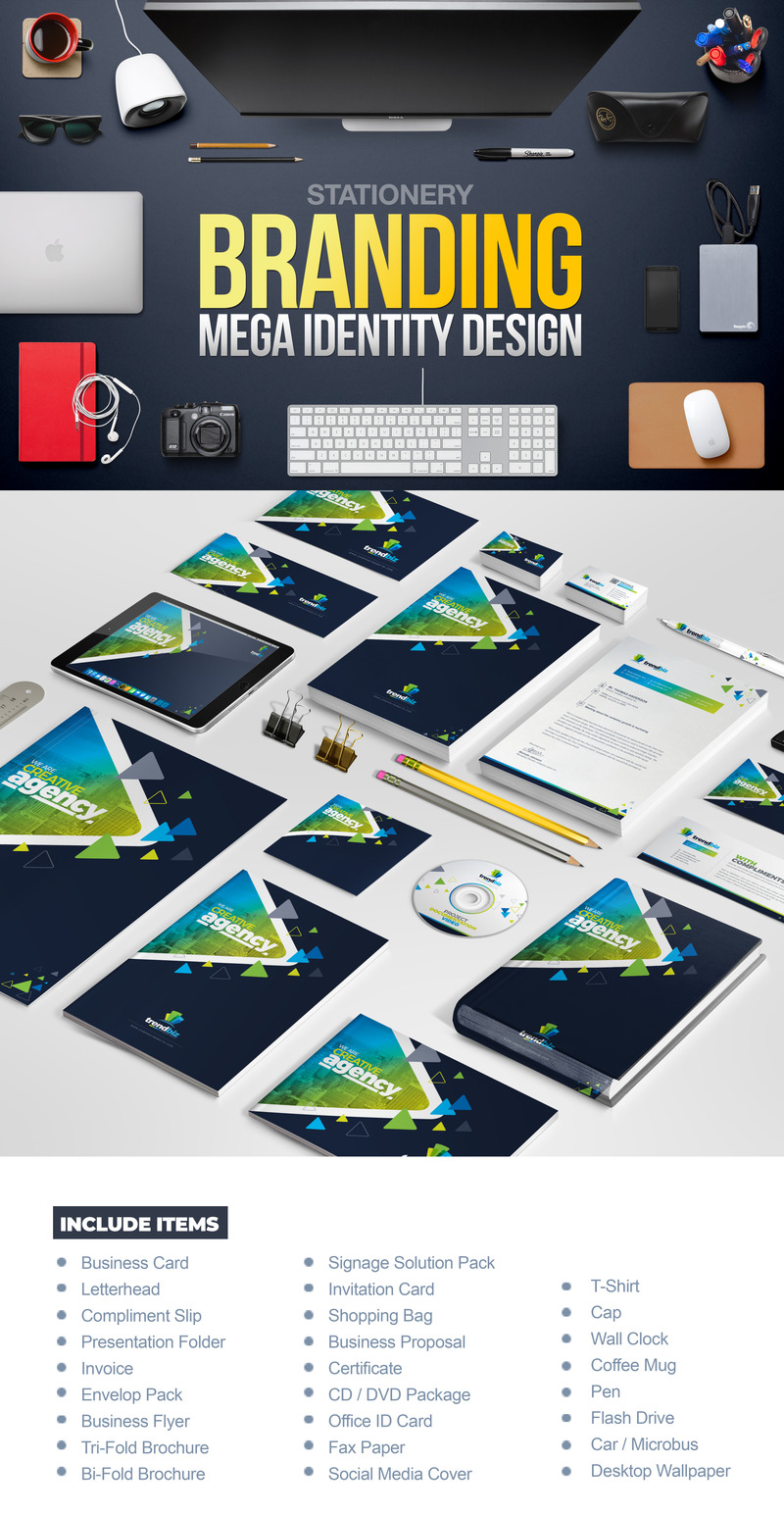 Stationery Branding Mega Identity Design - Corporate Identity Template