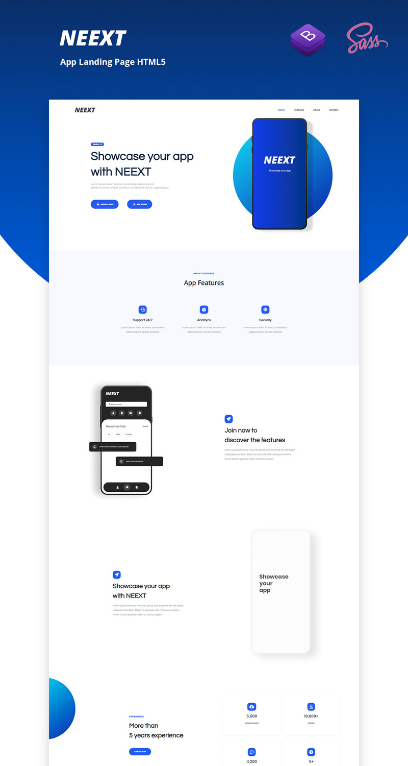 NEEXT - App Responsive Landing Page Template - Features Image 1