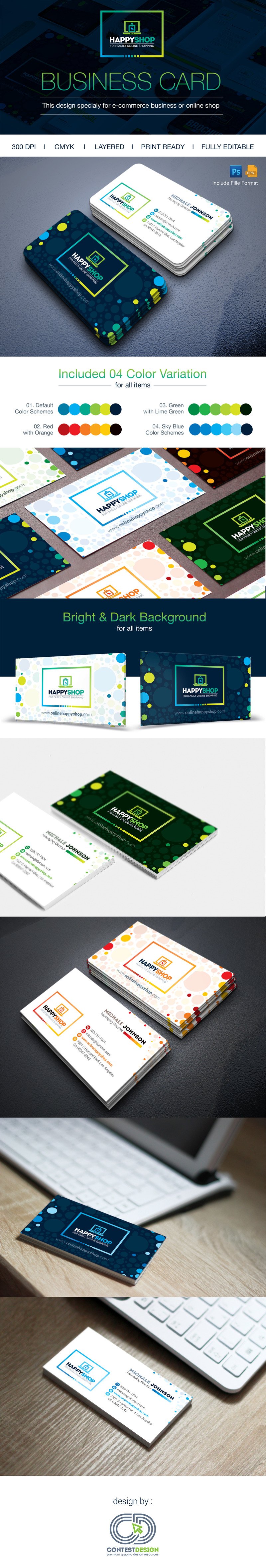 Business Card for E-Commerce or Online Shop | Shopping Mall Business Card Corporate Identity Template - Features Image 1