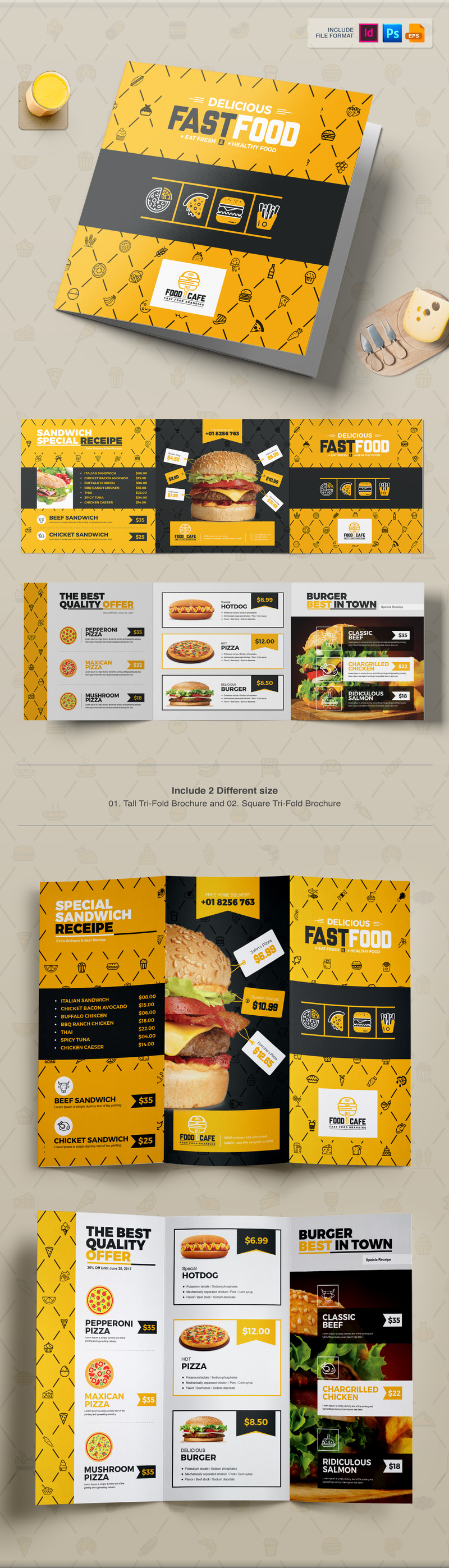 Fast Food Tri-Fold Brochure - Corporate Identity Template - Features Image 1