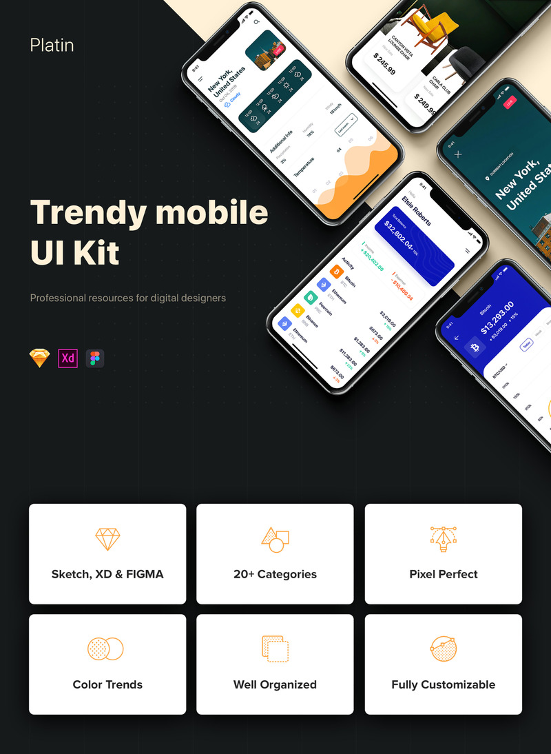 Platin - Mobile App UI Elements - Features Image 1