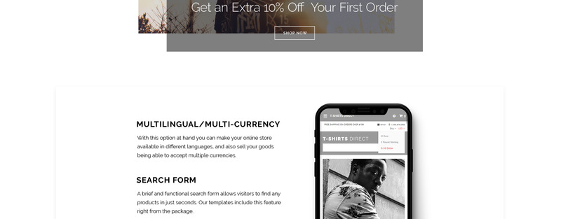 T-Shirts Direct - T-Shirt Shop OpenCart Template - Features Image 4