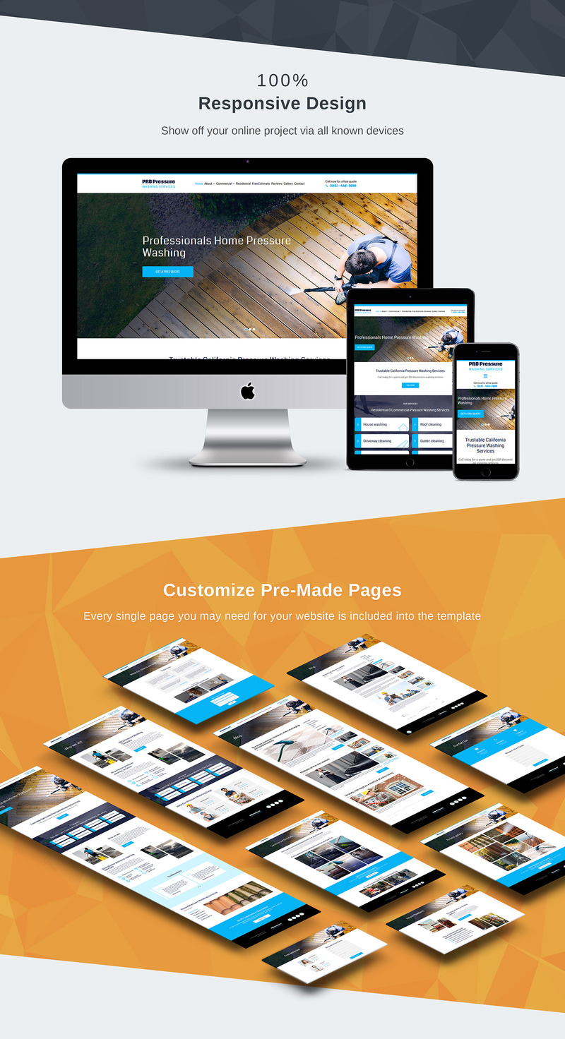 Pro Pressure - Washing Services Moto CMS 3 Template