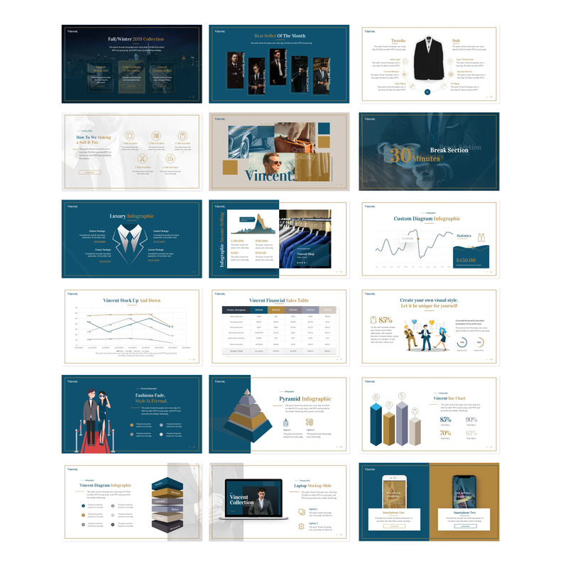 Vincent Luxury Presentation Fully Animated PowerPoint template