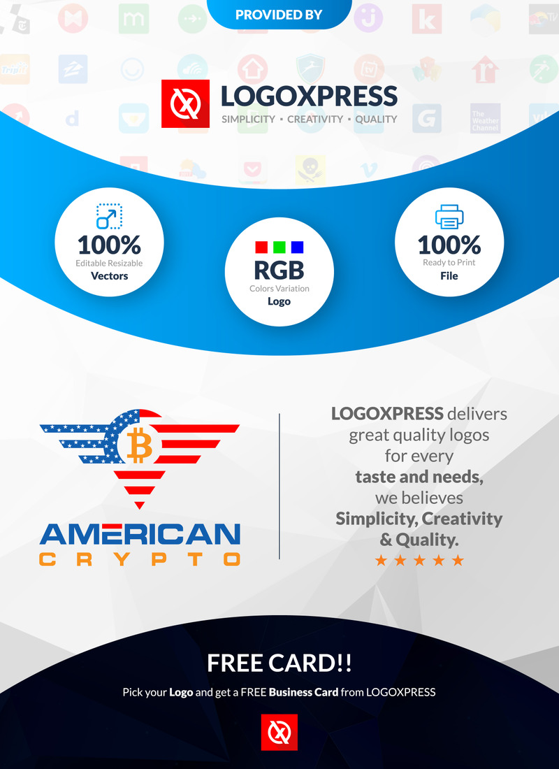 American Crypto Bitcoin Design Logo Template - Features Image 1