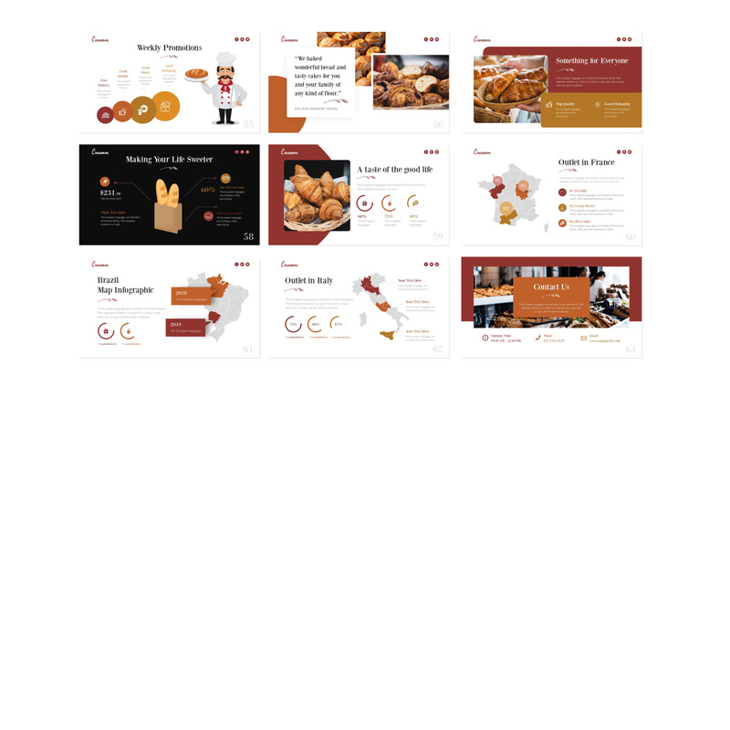 Modello PowerPoint completamente animato di presentazione del negozio di panetteria alla cannella - Caratteristiche Immagine 4