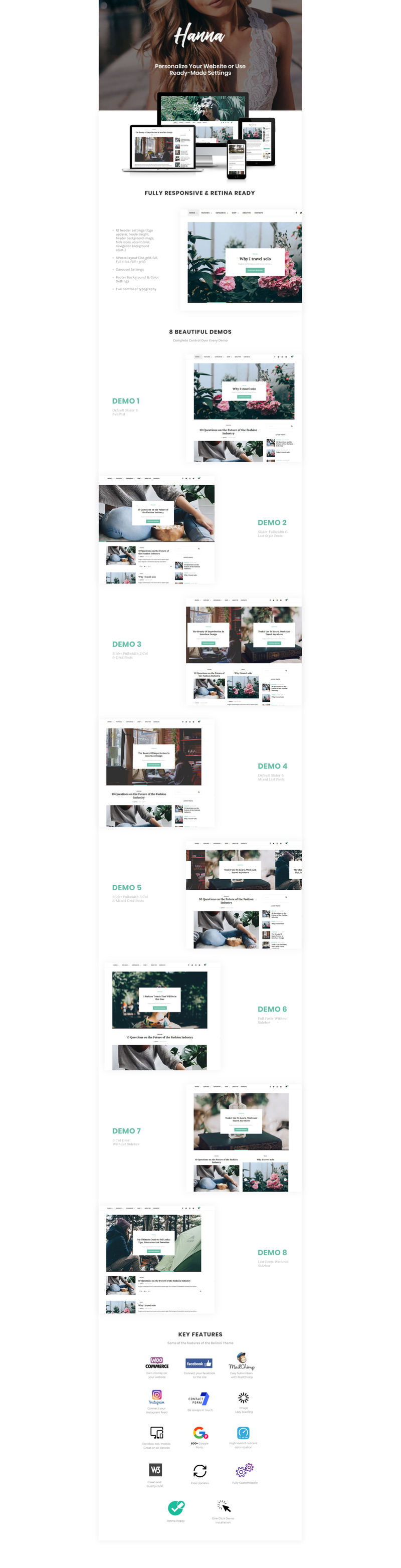 Hanna - A Beautiful Blog & Magazine WordPress Theme - Features Image 1