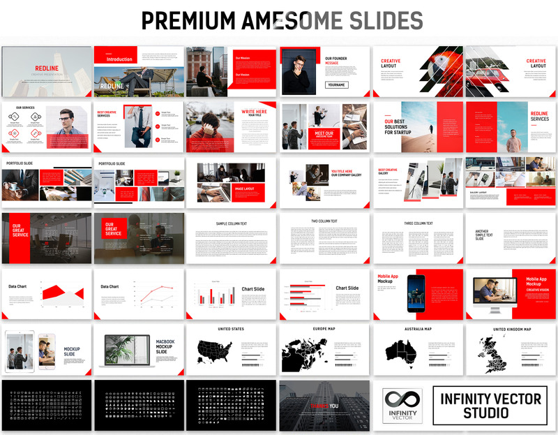 Redline Creative PowerPoint template - Features Image 1