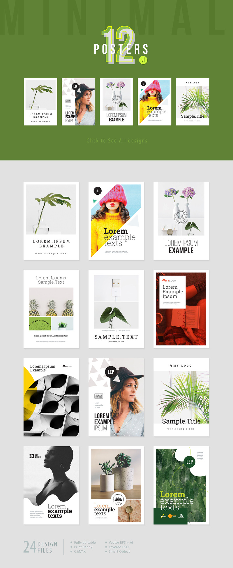 12 Minimal Posters & Flyers Corporate Identity Template - Features Image 1