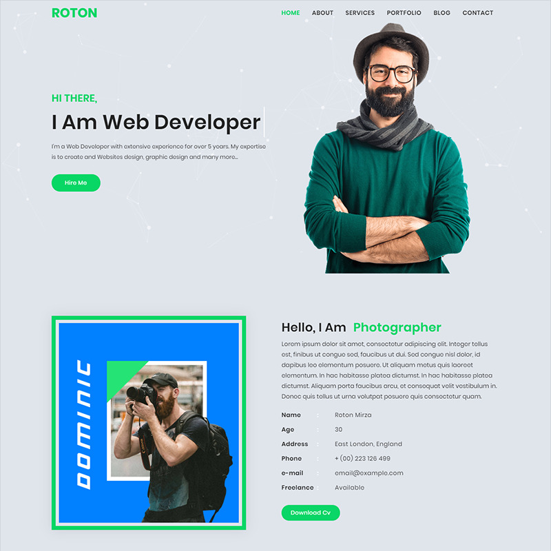 Modello di Landing Page Responsive #99215 Roton Personal Portfolio - Immagine Caratteristiche 1