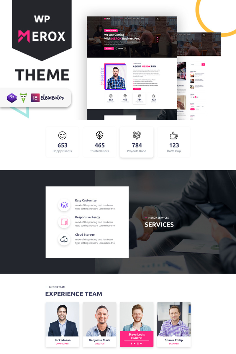 Merox - Corporate WordPress Theme - Features Image 1
