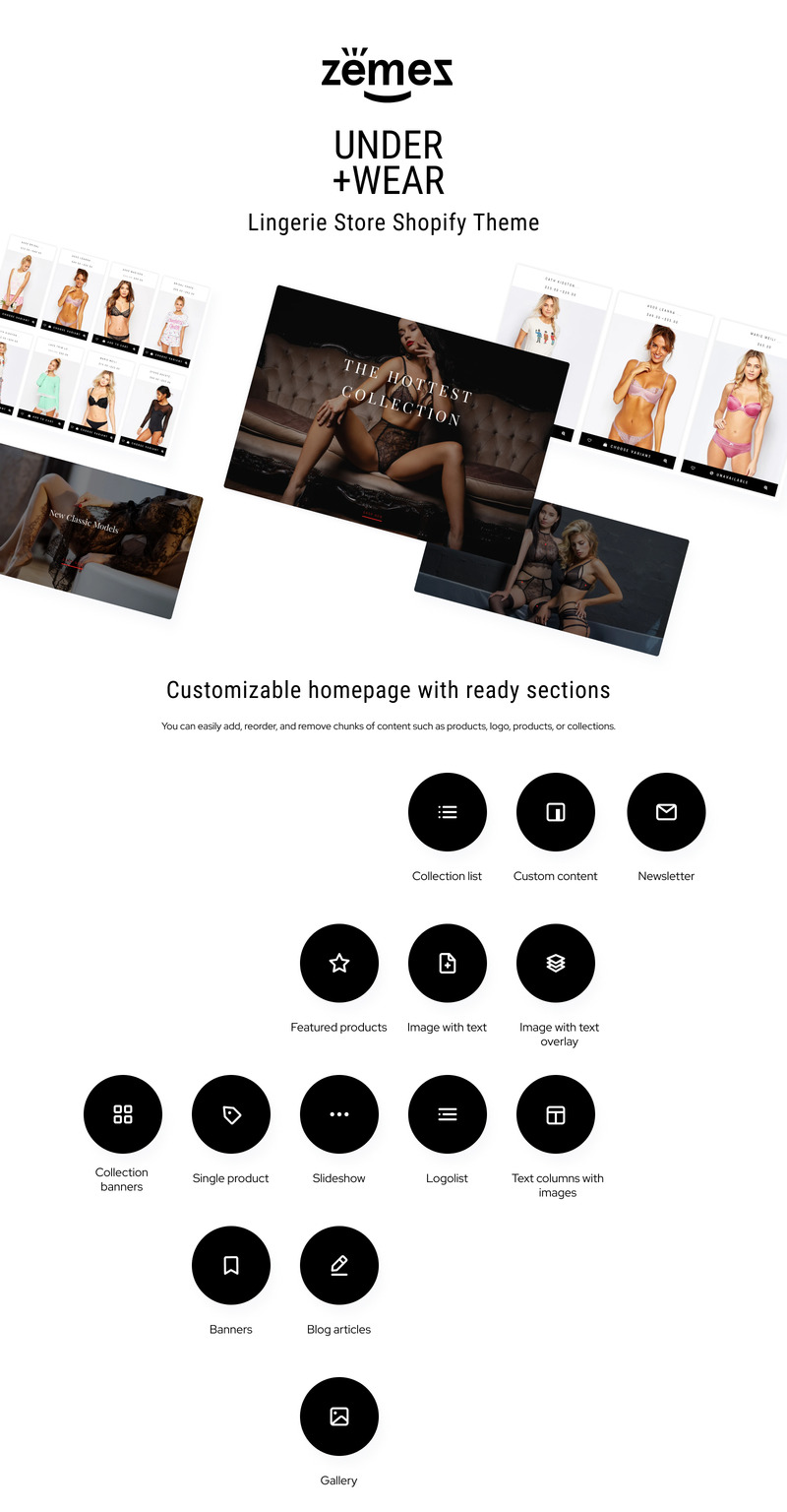 Under+Wear - Lingerie Store Tema de Shopify №85219 - Features Image 1