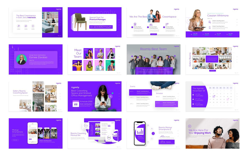 Modèle PowerPoint de présentation de l'espace de coworking Roomly - Caractéristiques de l’image 2
