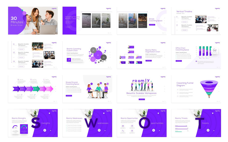 Modèle PowerPoint de présentation de l'espace de coworking Roomly - Caractéristiques de l’image 3