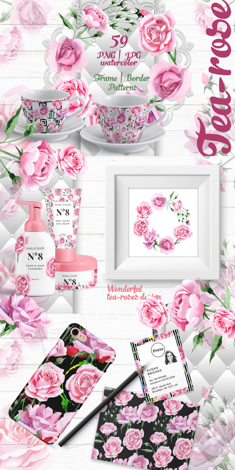 Tea-Rose PNG Watercolor - - Illustration - Features Image 1