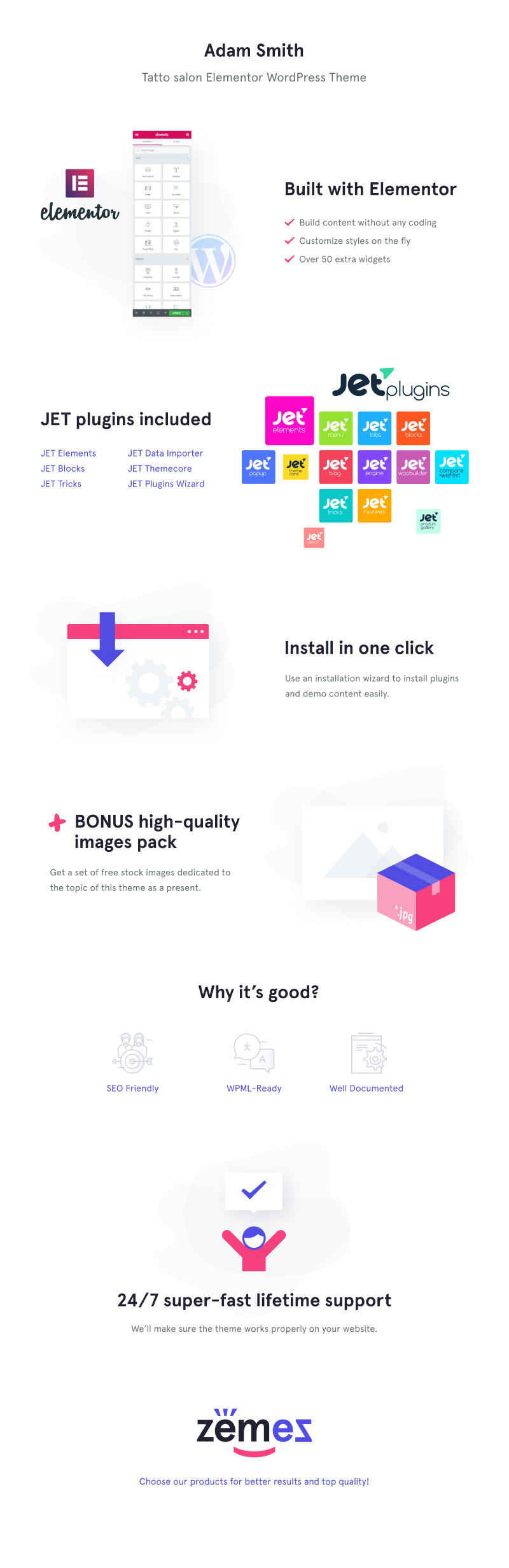 Adam Smith - Creative Personal Tattoo Pro WordPress Theme - Features Image 2