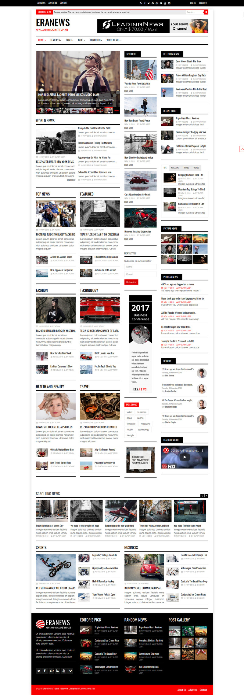 Plantilla Joomla Eranews News and Magazine #74344 - Imagen de características 3