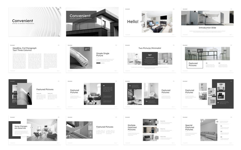 Handige presentatie van het interieur exterieur - Keynote-sjabloon - Features Image 1